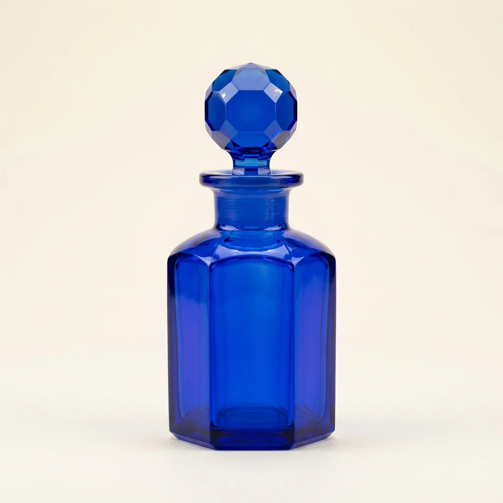 Edwardian Hexagonal Cobalt Glass Display Vessel